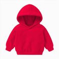thumbnail image 1 of Girls Long Sleeve Hooded Sweatshirt Thick Graphic Hoodie Cute Pullovers Tops,6-12 Months 12-24 Months 2t 3t 4t 5t 6t 7t 8t 9t Children Red 3-4 Years, 1 of 3