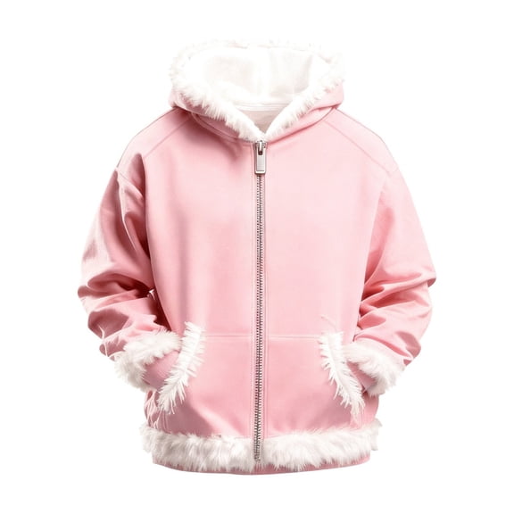 Girls Long Sleeve Hooded Sweatshirt With Front Pockets Soft Cozy Full Zipper Jacket Comfort Warm For Casual Outdoor Wear,Size:2-3 Years