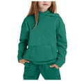 thumbnail image 1 of Girls Long Sleeve Hoodie Pullover and Pants Set Warm Solid Color Sweat Suit Outfit for Toddler Kids, 1 of 2