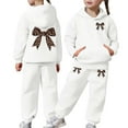 thumbnail image 1 of Girls Long Sleeve Hoodie Sweatsuit Soft Warm Pullover Tops Pants Outfits for Toddler Kids Casual School Wear, 1 of 7