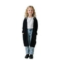 thumbnail image 1 of Girls Long Sleeve Knitted Cardigan Coat Casual Open Front Jacket with Pockets for Toddler and Child, 1 of 6