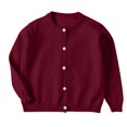 thumbnail image 1 of Girls Long Sleeve Knitted Cardigan Sweater Kids Button down Sweaters Cropped Jacket Cover up Tops Kids Basic Shirt Outerwear, 1 of 9