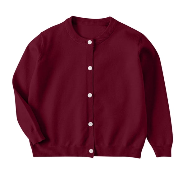 Girls Long Sleeve Knitted Cardigan Sweater Kids Button down Sweaters Cropped Jacket Cover up Tops Kids Basic Shirt Outerwear