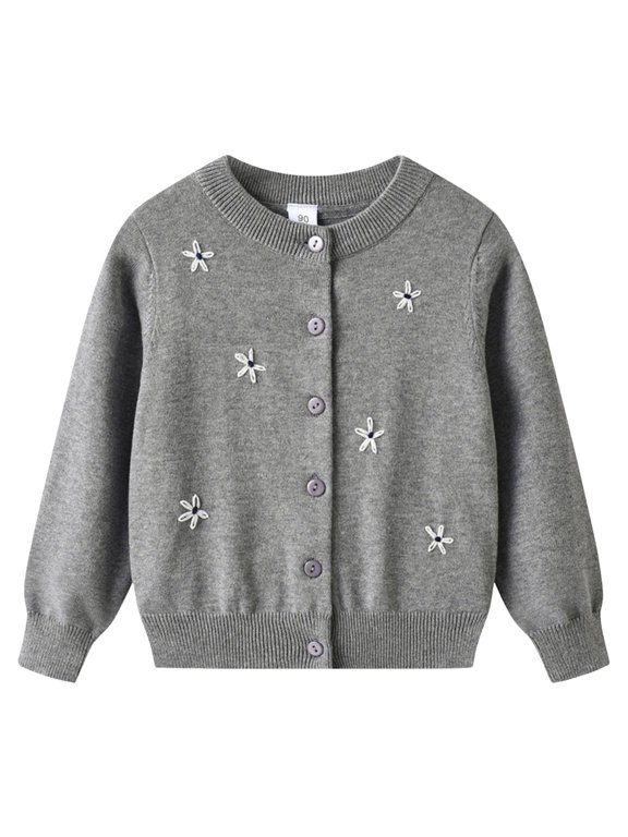 Girls' Long Sleeve Knitted Cardigan Sweater Kids Button down Sweaters Cropped Jacket Uniforms Cover up Girl Ballet Dancewear