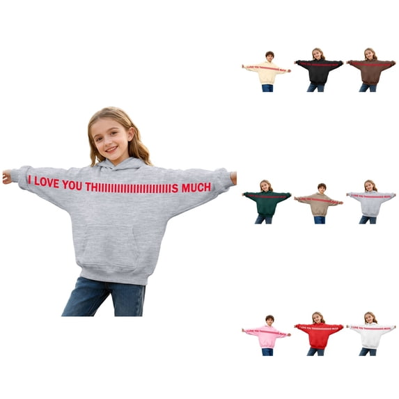 Girls Long Sleeve Letter Print Hooded Pullover Sweatshirt, Soft Casual Loose Fit Daily Wear Outdoor Youth Fashion Top for 4-14 Years, Size 10-12, a02-Black