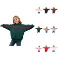 thumbnail image 1 of Girls Long Sleeve Letter Print Hooded Pullover Sweatshirt, Soft Casual Loose Fit Daily Wear Outdoor Youth Fashion Top for 4-14 Years, Size 10-12, a02-Black, 1 of 6