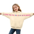 thumbnail image 1 of Girls Long Sleeve Letter Print Hooded Sweatshirt Casual Pullover Hoodie With Drawstring Soft For Daily Wear And Outdoor Activities Youth Fashion Apparel, 1 of 6