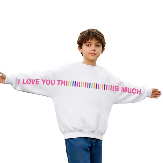 Girls Long Sleeve Letter Print Hoodless Sweatshirt For Daily Wear And Outdoor Activities Youth Fashion Apparel