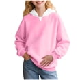 thumbnail image 1 of Girls Long Sleeve Loose Tops New Girls Oversized Hoodie Color Block Hooded Sweatshirts Trendy Long Sleeve Pullover Kids Fall Clothes Pinky 3 Years, 1 of 8