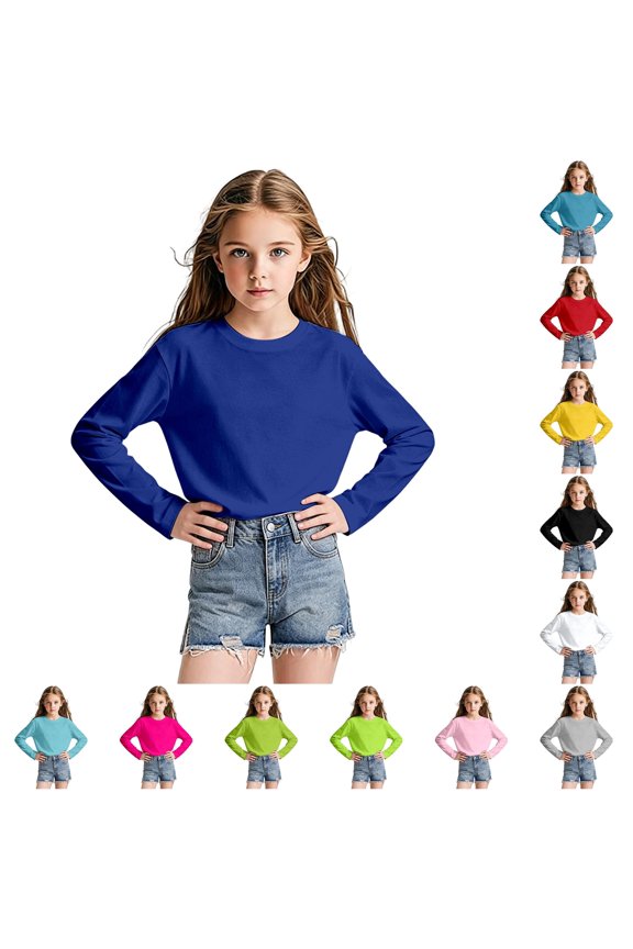 Girls Long Sleeve Mesh Tee Casual Solid Top Lightweight Breathable Summer Shirt Activewear for Kids T Shirt Girls Tan Bra Girls Pajamas Size 8 - 12 Toddlers Long Sleeve Girls Two Way Sequin