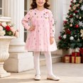 thumbnail image 1 of Girls Long Sleeve Mesh Tulle Dress Christmas Themed Loose Fit Layered Skirt Daily Party Dresses, 1 of 9
