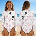 thumbnail image 1 of Girls Long Sleeve One-Piece Swimsuit 2-13 Years, Solid Color Summer Beach Swimwear Multicolor G 11-12 Years, 1 of 7