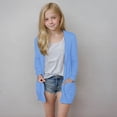 thumbnail image 1 of Girls Long Sleeve Open Front Cardigan - Casual Fashion Top with Pockets for Ages 5-14, 1 of 9