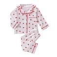 thumbnail image 1 of Girls Long Sleeve Pajama with Heart Print Two Piece Outfit Sleep Clothes, 1 of 9