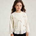 thumbnail image 1 of Girls Long Sleeve Peplum Top with Bows | Cute Ruffle Hem Blouse | Soft White Casual Shirt for Kids and Kidss,Size 9-10 T, 1 of 7