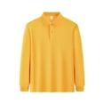 thumbnail image 1 of Girls Long Sleeve Polo, School Uniform with Picot Collar 6-10Y, Interlock Fabric, Breathable​ Yellow 7-8Y, 1 of 3
