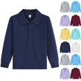 thumbnail image 1 of Girls Long Sleeve Polo Shirts Peter Pan Collar School UniformTops, 1 of 4