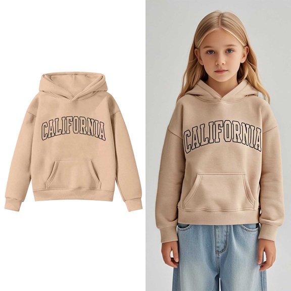 Girls Long Sleeve Pullover Hooded Sweatshirt Cute Casual Comfort Wear For Daily Activities