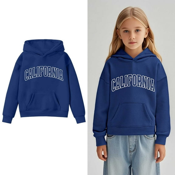 Girls Long Sleeve Pullover Hooded Sweatshirt Cute Casual Comfort Wear For Daily Activities