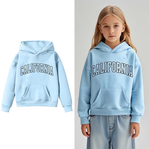 Girls Long Sleeve Pullover Hooded Sweatshirt Cute Casual Comfort Wear For Daily Activities