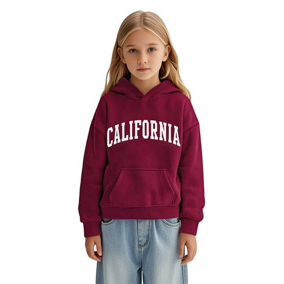 Girls Long Sleeve Pullover Hoodie Casual Comfortable Kids Sweatshirt For Daily Wear