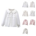 thumbnail image 1 of Girls Long Sleeve Ruffled Button Down Blouse – Elegant Lace Party & School Top for Fall, 1 of 4