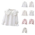 thumbnail image 1 of Girls Long Sleeve Ruffled Button Down Blouse – Elegant Lace Party & School Top for Fall, 1 of 4