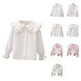 thumbnail image 1 of Girls Long Sleeve Ruffled Button Down Blouse – Elegant Lace Party & School Top for Fall, 1 of 4
