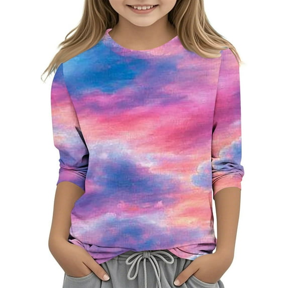 Girls Long Sleeve Shirt Kids Clothes Girls Size 10-12 Girls Size 14-16 Clothes White Shirt for Kids Girls Shirts Summer Fall Savings Clearance Valentine's Day Shirt
