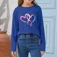 thumbnail image 1 of Girls Long Sleeve Shirt with Heart Graphic - Soft Stretch Crewneck Everyday Top for Kids, Little & Big Kids (2-14 Years), Blue,Size 5-6 T, 1 of 6