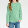 thumbnail image 1 of Girls Long Sleeve Shirts Casual Crewneck Blouses Tops Cotton Girls Shirts with Lace Sleeve Tunics 5-14 Years, 1 of 6