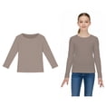 thumbnail image 1 of Girls' Long Sleeve Shirts Crewneck Ribbed Shirts Basic Undershirts Shirts for Girls 7-8 Years, 1 of 3