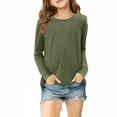 thumbnail image 1 of Girls Long Sleeve Shirts Kids Crewneck T-Shirts Fall Tops Tees Kids Basic Top, 1 of 5