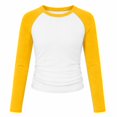 thumbnail image 1 of Girls Long Sleeve Shirts Raglan Color Slim Fit Cute Tunic Top for 5-14 Years, 1 of 6