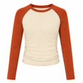 thumbnail image 1 of Girls Long Sleeve Shirts Raglan Color Slim Fit Cute Tunic Top for 5-14 Years, 1 of 6
