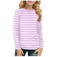 thumbnail image 1 of Girls Long Sleeve Shirts Soft Kids Crewneck T-Shirts 2026 Cute Toddlers Tops Basic Tees, 1 of 6
