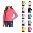 thumbnail image 1 of Girls Long Sleeve Shirts with Crewneck Childrens Fall Winter Tops Basic Tees for Layering Warm and Comfortable School Outfits, 1 of 5