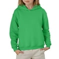 thumbnail image 1 of Girls Long Sleeve Solid Color Hooded Pullover Top For Kids And Tweens Casual Comfortable Sweatshirt 8-9 Years Green, 1 of 4
