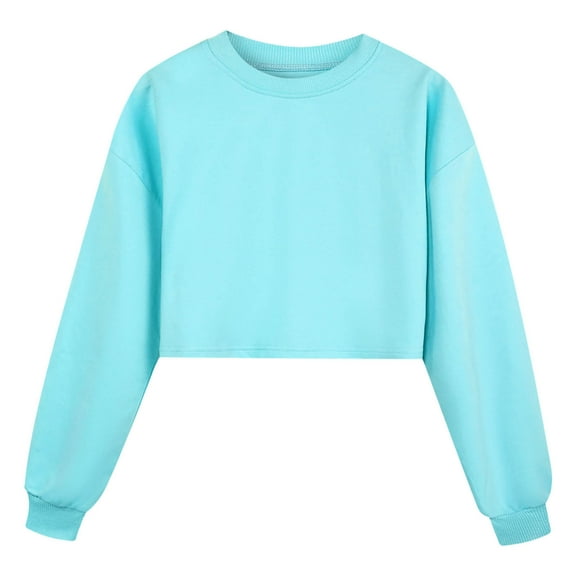 Girls Long Sleeve Solid Color Pullover Sport Sweatshirt Comfortable Casual Athletic Top for Children Girls and Toddlers' Pullover Hoodie Sweatshirt