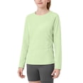 thumbnail image 1 of Girls Long Sleeve Sun Protection T-Shirts Lightweight Quick Dry Rash Guard Sun Shirts Athletic Basic Tees with Pocket, 1 of 6