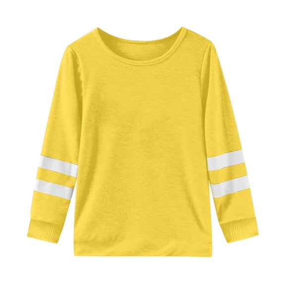 Girls Long Sleeve T Shirt Children's Crew Neck Top Kids T-Shirts for Girls Casual Fashion Basic Tees Clothing for Spring and Fall Seasons