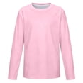 thumbnail image 1 of Girls Long Sleeve T-Shirt Kids Casual Crew Neck Lightweight Breathable Mesh Athletic Tee Basic Casual Active Top for Daily Sports Outdoor Wear(Pink,2-3 Years), 1 of 8