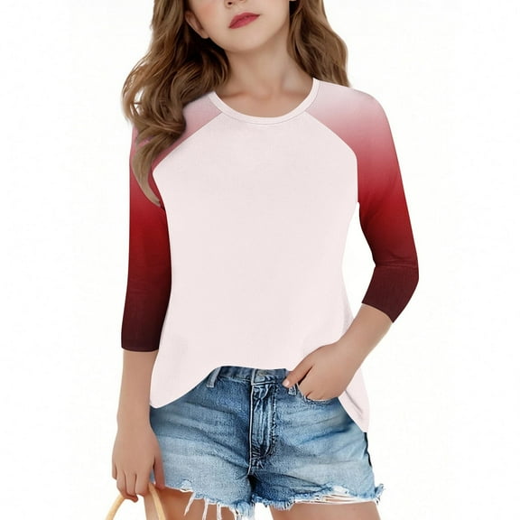 Girls Long Sleeve T-Shirt,Shirt for Girls Kids Lightweight Soft Comfort Fit Crew Neck Tee Cotton Top White 13-14 Years