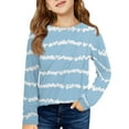 thumbnail image 1 of Girls Long Sleeve T Shirts Crewneck Fashion Casual Tees Kids Blouse Tops Size Girls Shirts 10-12 07-Light Blue 130, 1 of 4