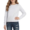 thumbnail image 1 of Girls Long Sleeve T Shirts Kids Fall Tops 5-14 Years | Crewneck, Basic Tees,Solid Color,Fashion Clothes, 1 of 4