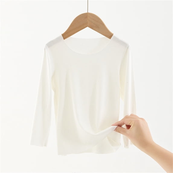Girls Long Sleeve T Shirts Kids Fall Tops Crewneck Basic Tees 5-14Y