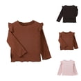 thumbnail image 1 of Girls Long Sleeve Tops for Children Crew Neck Top Tunic Style Casual Loose Fit T Shirt Comfortable Everyday Clothing for Young Girls, 1 of 3