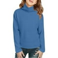 thumbnail image 1 of Girls Long Sleeve Turtleneck Pullover Sweater Soft Knit Lightweight Casual Top for Autumn Winter Comfort, 1 of 4
