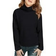thumbnail image 1 of Girls Long Sleeve Turtleneck Pullover Sweater Soft Knit Lightweight Casual Top for Autumn Winter Comfort, 1 of 4
