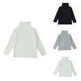 thumbnail image 1 of Girls Long Sleeve Turtleneck Shirt, Comfortable Loose Fit Basic Tee, Soft Casual Blouse for Daily Wear, Toddler Baby Little Girls, 1-5 Years Old, 1 of 4